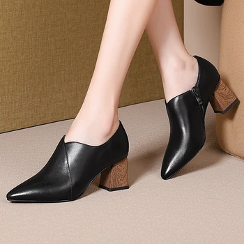

100% genuine leather brand high heels party women heels spring women high heel shoes office ladies shoes