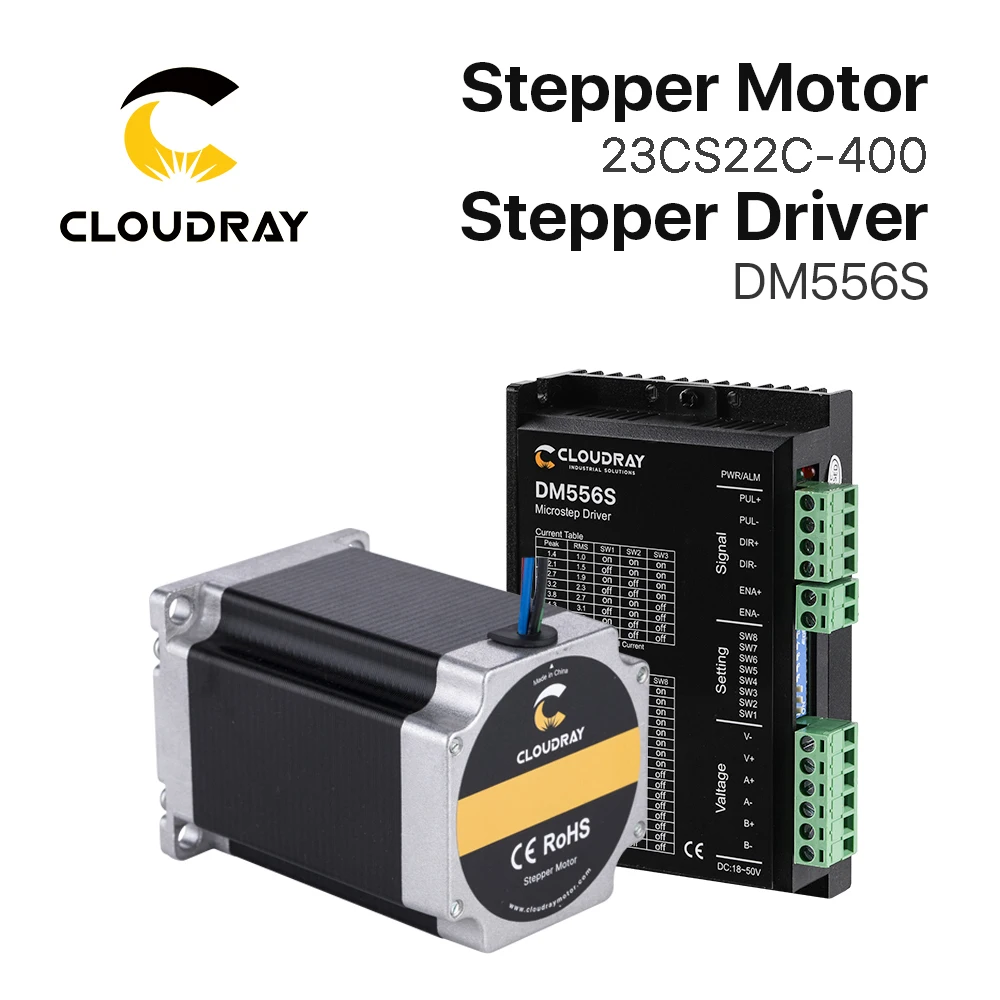 Cloudray Nema 23 Stepper Motor Driver Kit Open Loop 2.2N.m 4A 1.4A-5.6A 18-50VDC for 3D printer CNC Engraving Milling Machine