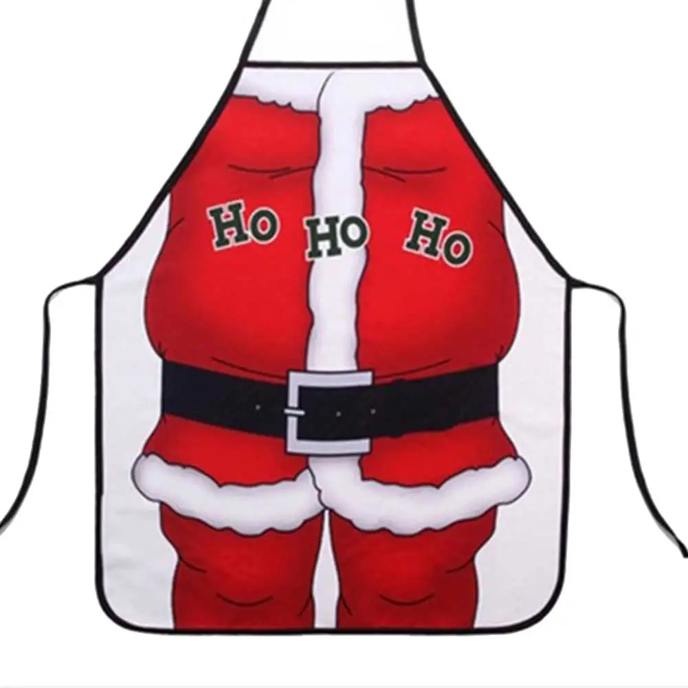 Xmas Apron 50x70cm Funny Kitchenware Santa Dacron Adult Black Decoration Party Cook Restaurant Waiters Christmas