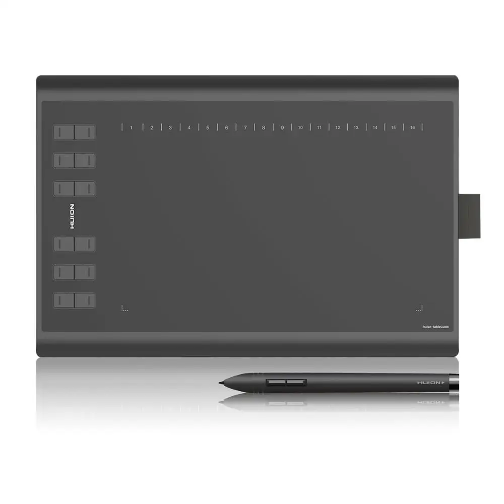 HUION, новинка 1060, плюс, 8192 уровней, цифровой планшет, графические планшеты, анимация, доска для рисования, планшеты, ручка, планшет, 8 Гб памяти - Цвет: Черный