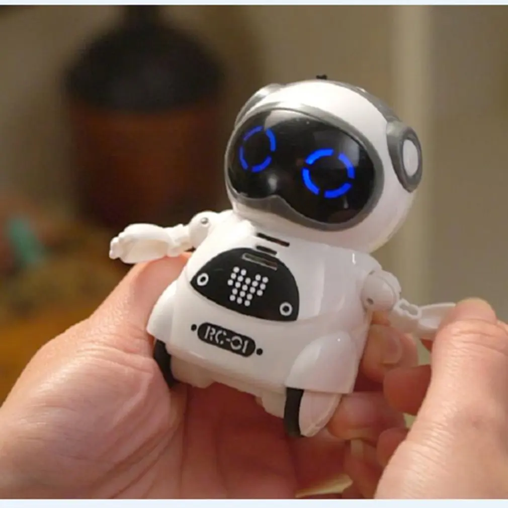 

HOT Intelligent Mini Pocket Robot Walk Music Dance Light Voice Recognition Conversation Repeat Smart Kids Toy Interactive