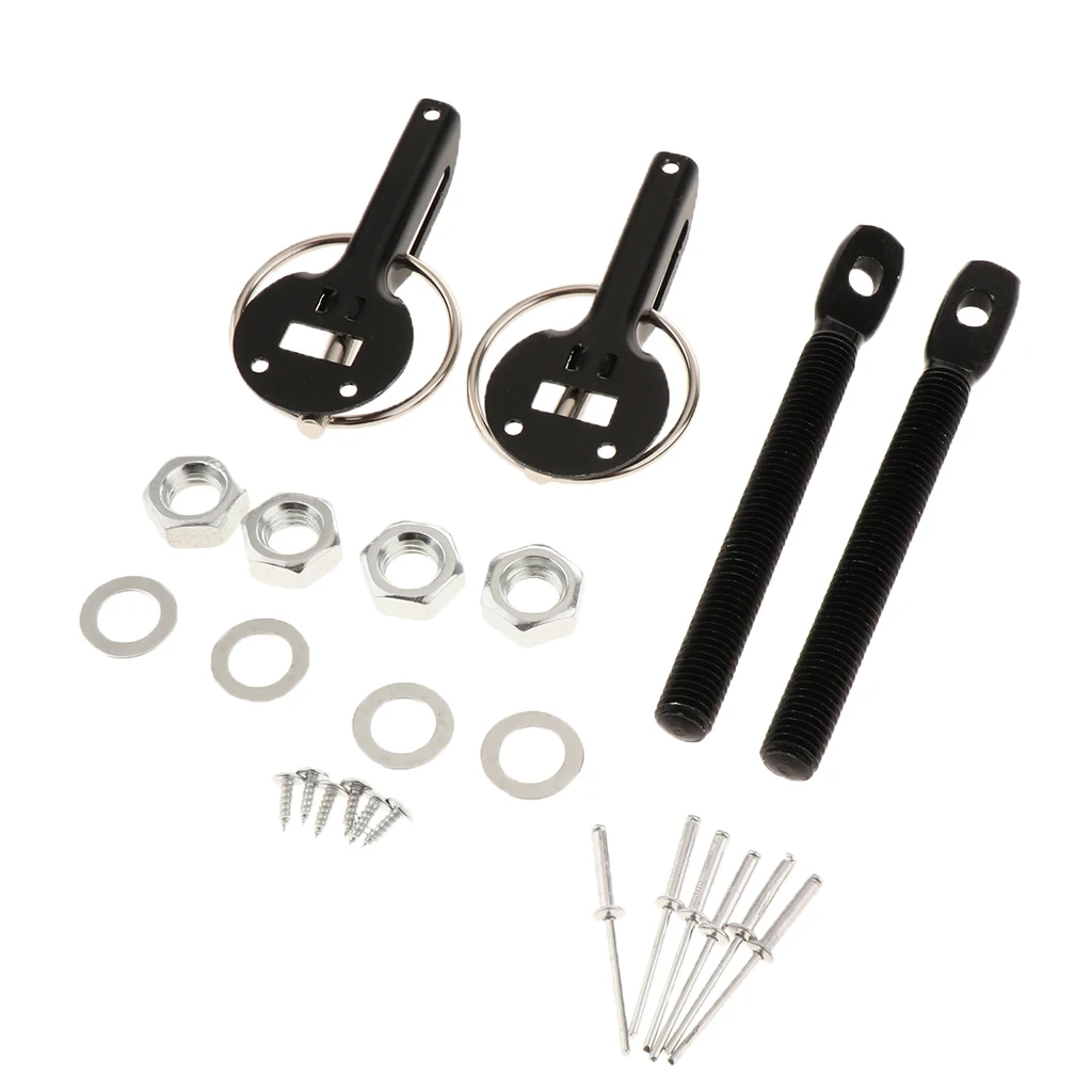 Car Universal Racing Hood Pins Latch Set Sport Bonnet Lock For Racing Sport