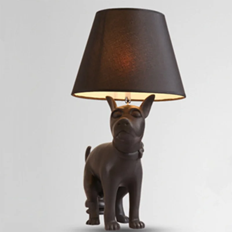 Postmodern minimalist Black Dog LED table Desk Lamp light Fixture Bedroom Ac90-260v resin standing reading lamp home Lighting