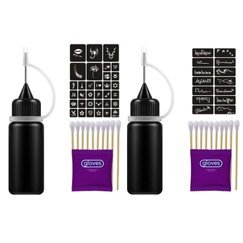 

2 Set Temporary Tattoo Ink Natural Long Lasting Organic Jagua Fruit Gel/Ink No Chemicals No Alcohol 10Ml Tattoo Stickers Y17 & Y