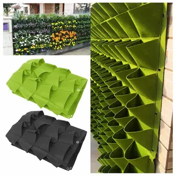 

72 Pocket 1*1m Planting Bag Hanging Felt Wall Vertical Planter Grow Bag Flower Herb Garden Bag Supplies