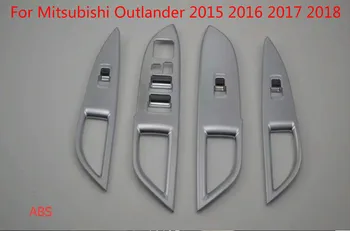 

For Mitsubishi Outlander 2015 2016 2017 2018,High-quality ABS Chrome Window Lift Switch Button Cover Interior Trim 4pcs
