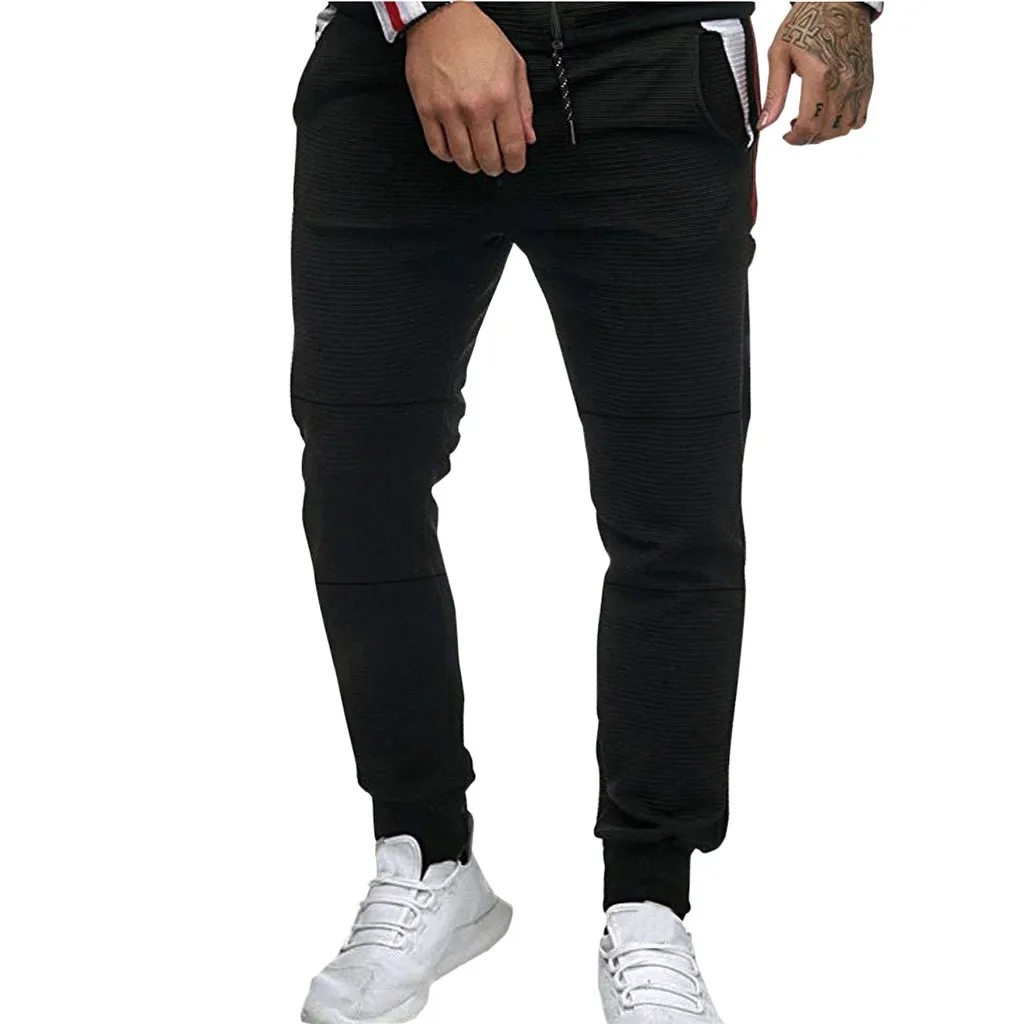 3XL, большой размер, pantalones hombre,, мужские двухслойные Комбинезоны на молнии, повседневные рабочие штаны с карманами, calca masculina - Цвет: Черный