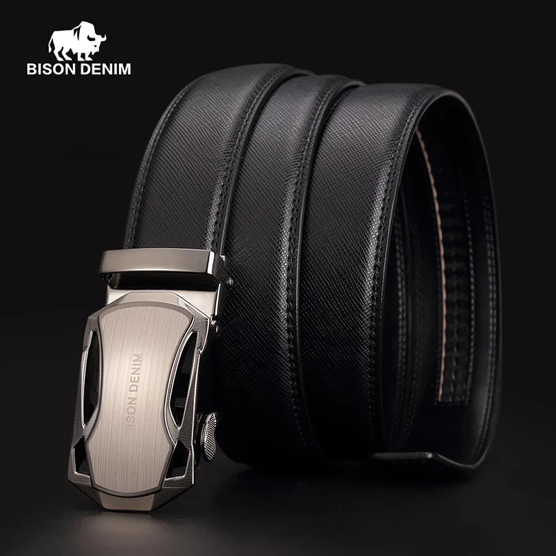 Business Men's Cowhide Leather Belt Automatic Buckle Belt Designer Gift Strap