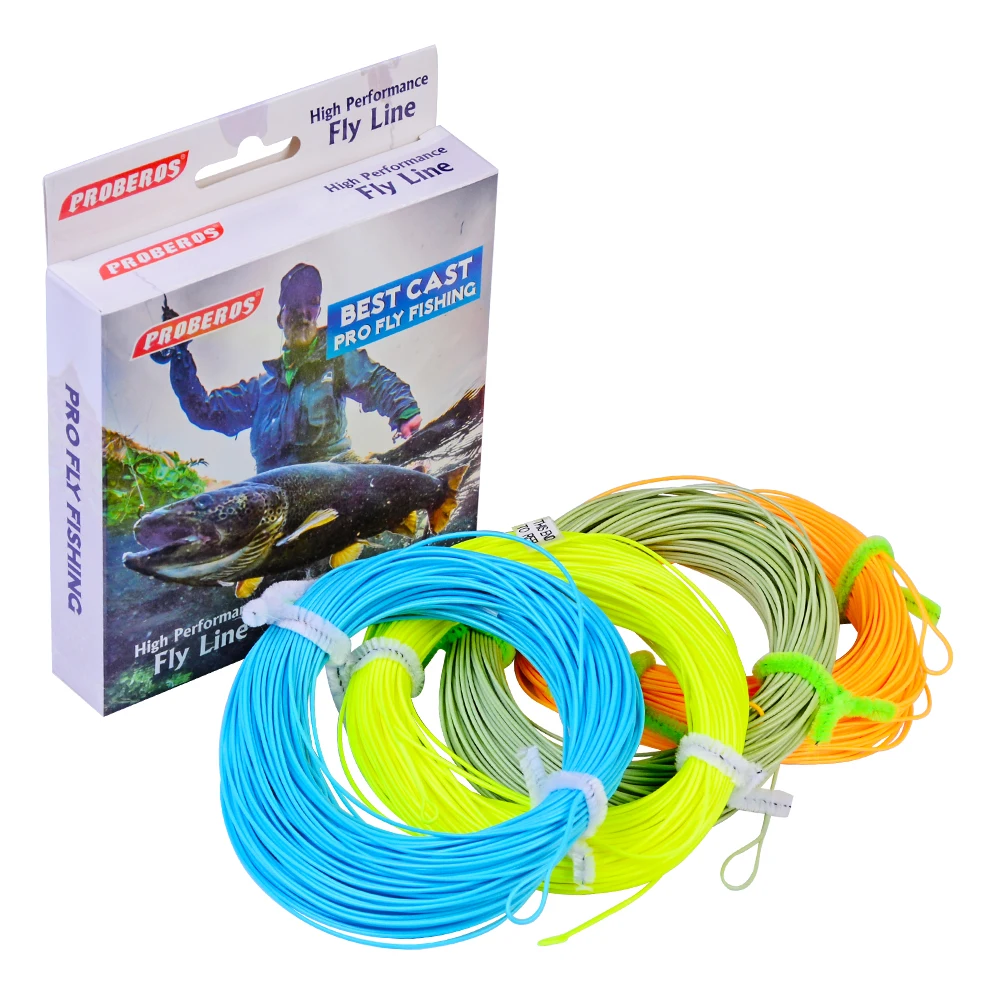 Fly Line 4 цвета 100 футов Вес вперед плавающая Летающая леска WF-2F/3F/4F/5F/6F/7F/8F PROBEROS