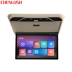Monitor de montaje en techo de coche, reproductor Multimedia MP5 con WIFI/Bluetooth, Android 9,0, HD, 1080P, 19 pulgadas, abatible hacia abajo