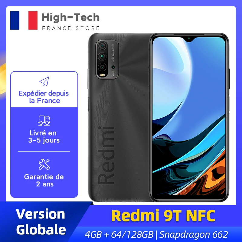 Xiaomi Redmi 9 T 9 T 4GB RAM 64/128GB ROM NFC versión Global Smartphone 48MP Quad Camera 6000mAh 6,53 FHD + Snapdragon662