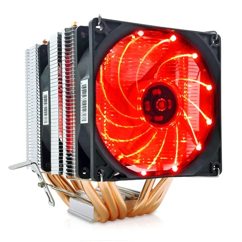 

Dual LED CPU Fan Cooler 6 Heat Sinks Pipes for Intel LGA 775 1150 1151 1155