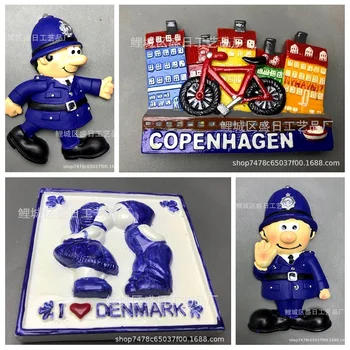 

Danish Fridge Magnet Souvenir 3d Resin Magnetic Craft Fridge Sticker Cute England Soldiers Decorative Magnets Collection Gifts