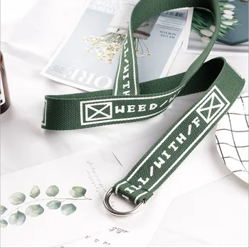 

2020 new double loop iron buckle men and women students canvas belt fashion casual hundred matching jeans