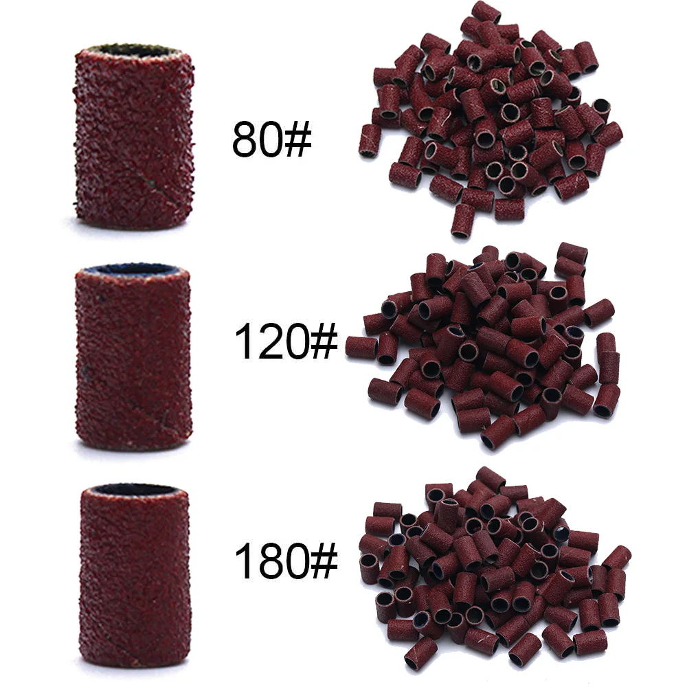 Máquina de clavos eléctrica, brocas para uñas, bandas de limado de manicura, removedor de esmalte acrílico de Gel UV para accesorios de uñas, n. ° 80, n. ° 120, n. ° 180