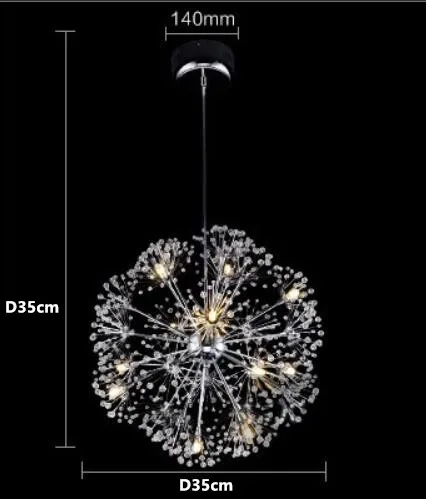 Хрустальный подвесной светильник в виде одуванчика для кухни, столовой, подвесной светильник для дома, светодиодный светильник на ветке дерева - Цвет корпуса: Like Picture Show