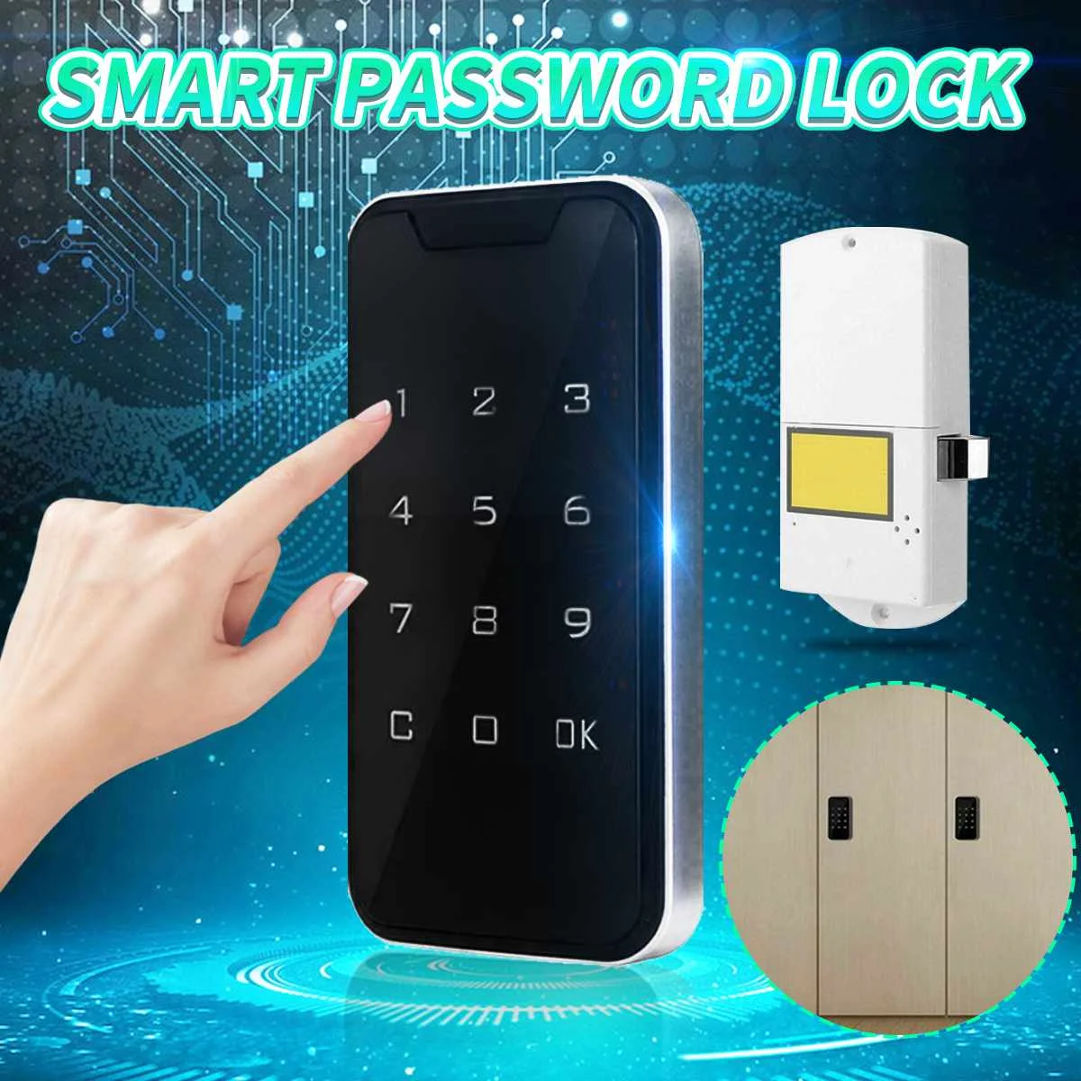 

Touch Screen Electronic Digital Smart Electronic Password Lock Code Security Lock Keypad Drawer Office Digital Electronic Lock