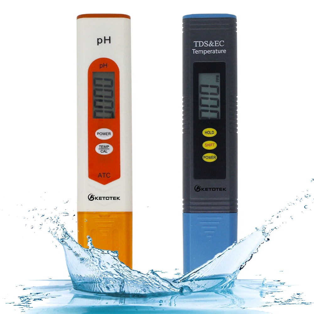 

Ketotek Digital PH Meter Thermometer ATC TDS&EC Temperature Tester Celsius Fahrenheit degrees for Aquarium Pool Wine Urine Water