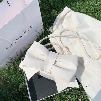 

New 2020 Big Bow handbag web celebrity fairy trendy texture crossbody bag versatile ins unique shoulder women's bag