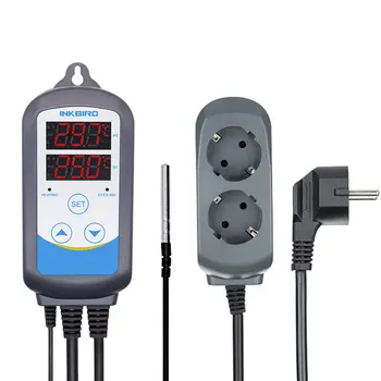 

Inkbird EU Plug ITC-310T-B Intelligent Heating/Cooling Dual Dual-relay Outlet Timer Temperature Controller for Wine Brewing Pet