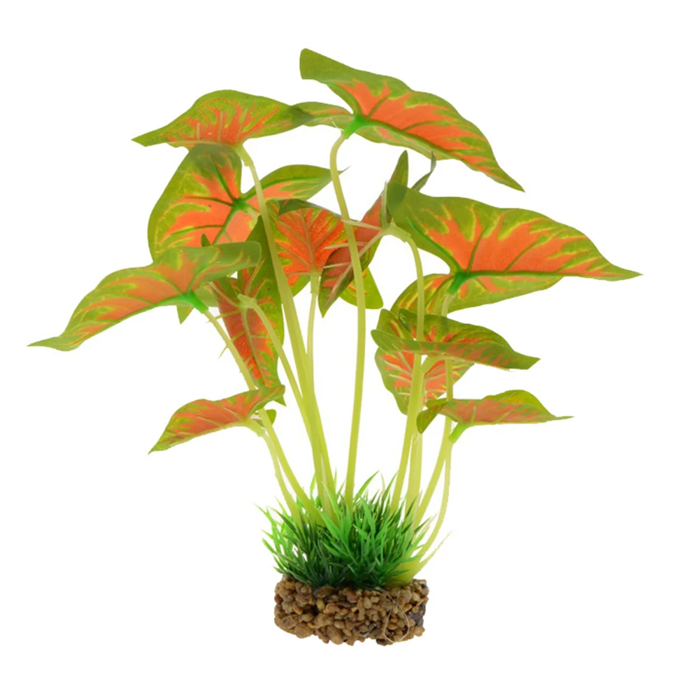 Aquarium Fish Tank Simulation Landscaping Flower Leaf Plant Ornament Decoration