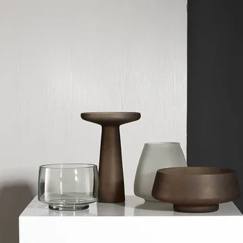 

Simple Frosted Glass Vase Handicraft Decoration Modern Luxury Living Room Dining Table Flower Insert Vase Nordic Home Decoration