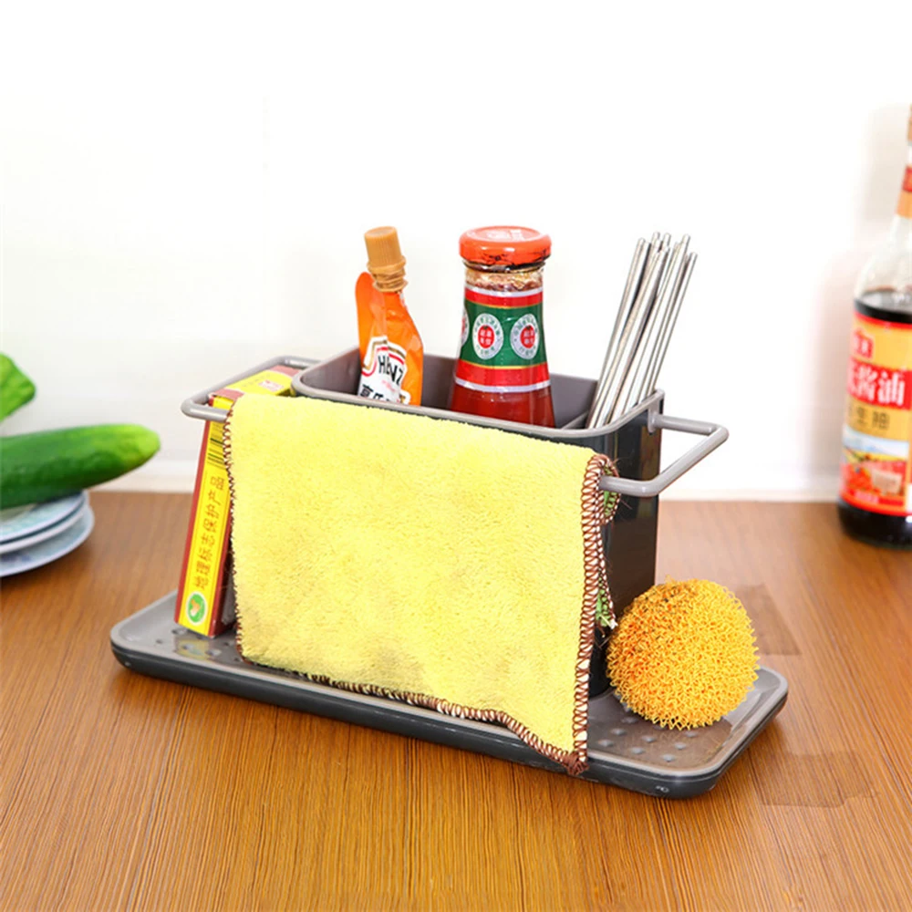 Bathroom Kitchen Box Draining Rack Dish Self Draining Sink Storage Rack Kitchen Organizer Stands Utensils Towel Rack-12