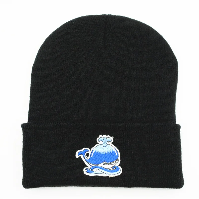 

LDSLYJR Cartoon whale embroidery Thicken knitted hat winter warm hat Skullies cap beanie hat for men and women 96