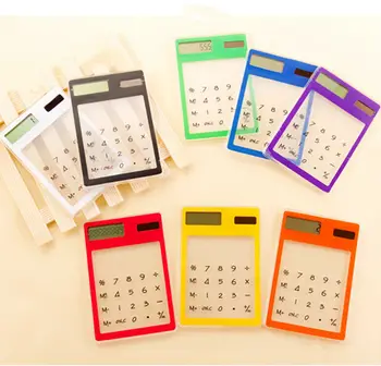 

Ultra Slim Mini Non-battery LCD Solar Powered 8 Digit Calculator Touch Screen Sent In Random Color