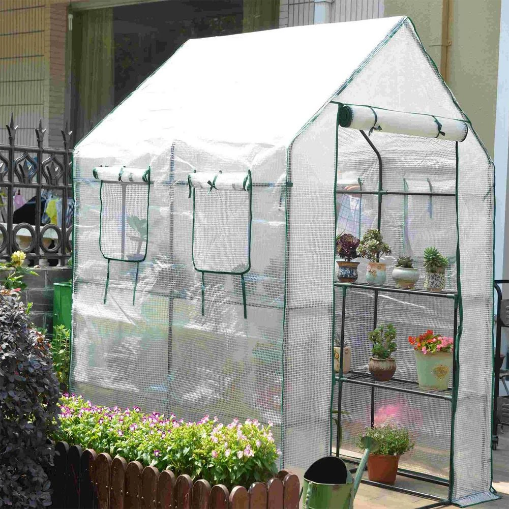 ガーデンハウスミニポータブルガーデングリーンハウス暖かい温室花植物ガーデニング屋外温室カバー 鉄棚なし 農業温室 Aliexpress