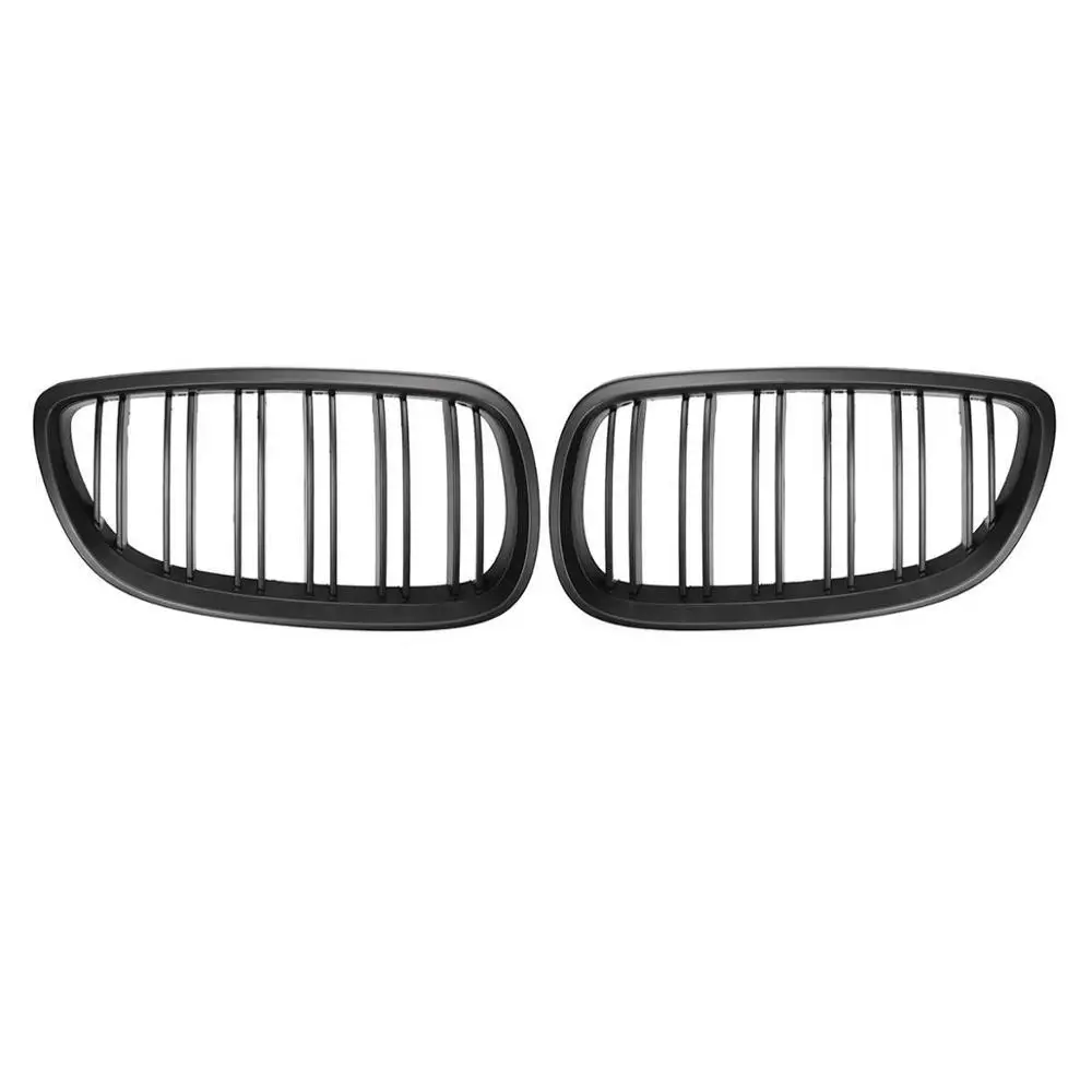 1 Pair gloss Black Double Line Front Kidney Grille Grill For BMW E92 E93 318i 320i 328i 335i Coupe 2-DOOR 2007-2009 2010