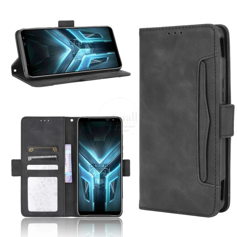 Asus ROG Phone 3 ZS661KS 지갑 케이스 마그네틱 북 플립 커버, ROG Phone3 카드 사진 홀더 럭셔리 가죽 전화 Fundas