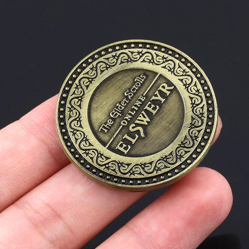RJ The Elder Scrolls онлайн Elsweyr монета брелок Skyrim Morrowind динозавр летающий дракон брелок для мужчин игра сувенир ювелирные изделия подарок