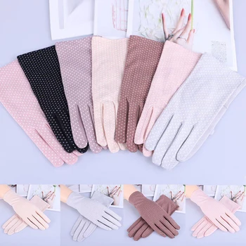 

Dot Anti-skid Sunscreen Gloves Touch Screen Women Durable Quick Dry Lightweight Ornament Anti-UV Sun Protective Covers Gloves