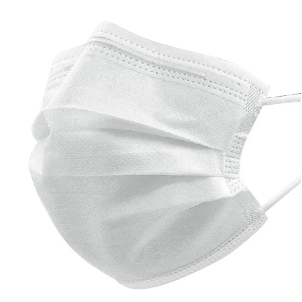 50/100PCS White Unisex Adult Disposable Face Mask 3Ply Ear Loop Breathable Thin Style Mouth Cover Simple Outdoor Cubrebocas