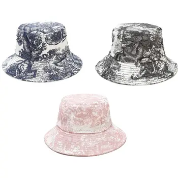 

Unisex Chinese Ink Painting Vintage Bucket Hat Tie-Dye Printed Outdoor Sunscreen Harajuku Hip Hop Summer Panama Fisherman Cap