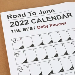 Kawaii – planificateur mural de calendrier annuel 2022, avec autocollants, points, papeterie, apprentissage de la planification des études pour enfants 
