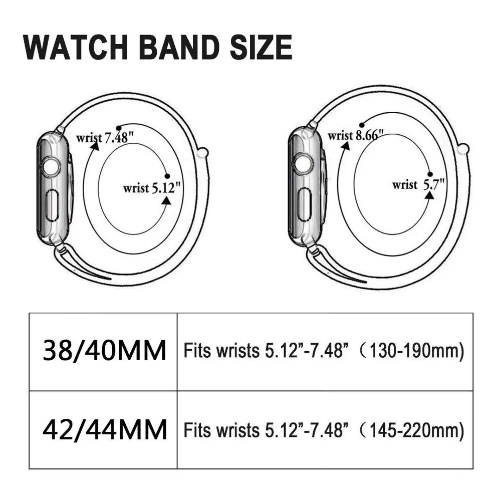 Нейлоновый ремешок для наручных часов Apple Watch 4 серии 3/2/1 38 мм 42 мм из мягкой дышащей ткани сменный ремешок Спортивные петли для наручных часов iwatch серии 4 40 мм 44 мм