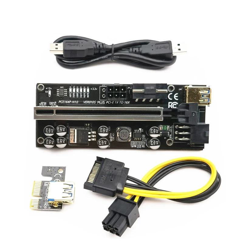 PCIE 1 to 7 Gold USB 3.0 PCI-E Riser Card - 1x to 16x Multiplier Hub Adapter for Bitcoin Mining BTC Devices Description Image.This Product Can Be Found With The Tag Names Computer Cables Connecting, Computer Peripherals, Express riser, PC Hardware Cables Adapters