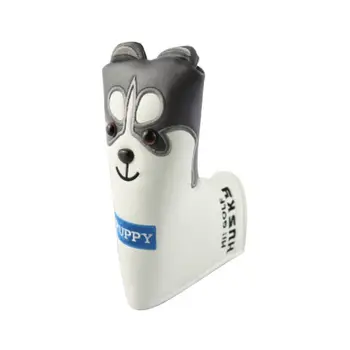 

Golf Club Head Cover, Husky Pattern Portable PU Fluffy Lining Putter Headcover Protector Protective Case For Golfers