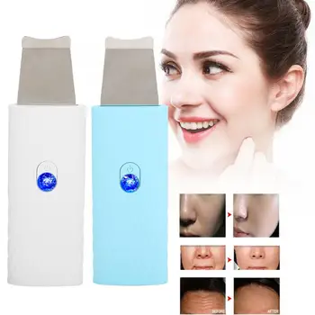 

Portable Electric Ultrasonic Face Skin Scrubber Cleanser Exfoliating Blackhead Removal Beauty Machine Ion Import Cleansing Tools