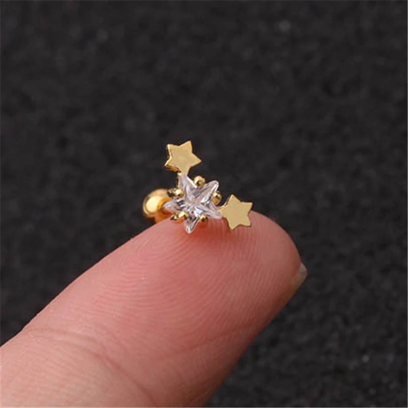 Животные серьги из нержавеющей стали костяные серьги для женщин/мужчин Циркон Луна нострилы для пирсинга серьги готический девушка пирсинг украшения для тела B5