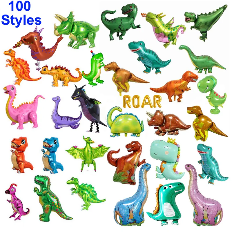 

Dinosaur Balloon Collection Dino Party Supplies Giant Self Standing Foil Inflatable Latex Mini Helium For Jurassic Baby Birthday