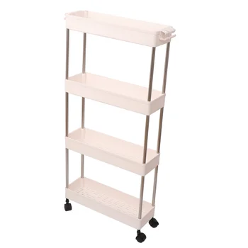 

1pc Bathroom Storage Rack Plastic Multi-Layer Shelf Multifunction Storage Rack for Kitchen Bathroom Corner (White, 4 Layers)