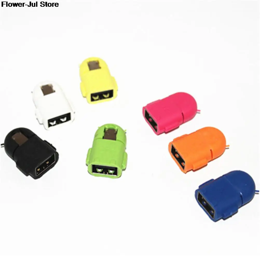 2 Pcs Android Robot Shaped Micro USB To USB OTG Adapter Cable For Smart Phone Galaxy S3 S4 Note2 Random Sent