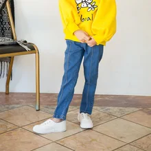 Г. Осенняя детская одежда в Корейском стиле, облегающие эластичные джинсы для девочек детские брюки средних и больших размеров для родителей и детей Matchi