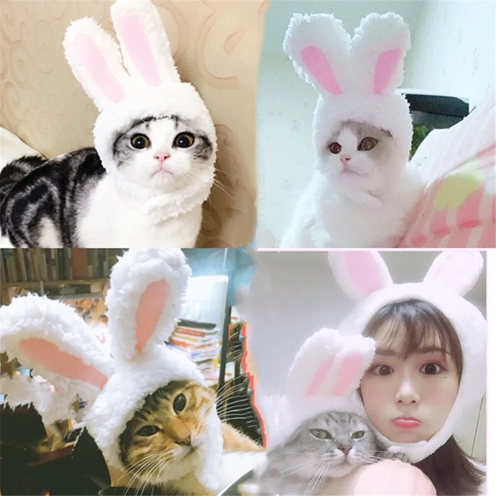 Head Accessories Easter Costume for Kitten Puppy Xufeisac Cute Bunny Ears Warm Hat
