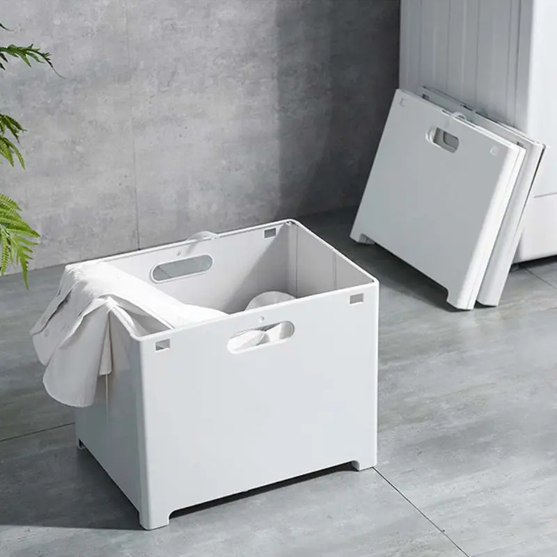 Folding Wall Mounted Clothes Storage Basket Collapsible Laundry Sundries Towels M68E