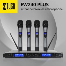 XTUGA EW240PLUS 4 канала УВЧ Беспроводная система микрофонов для сцены церковного использования для семейных вечерние, церковные, небольшие караоке XTUGA EW240PLUS 4 канала УВЧ Беспроводная система микрофонов для сцены церковного использования для семейных вечерние, церковные, небольшие караоке