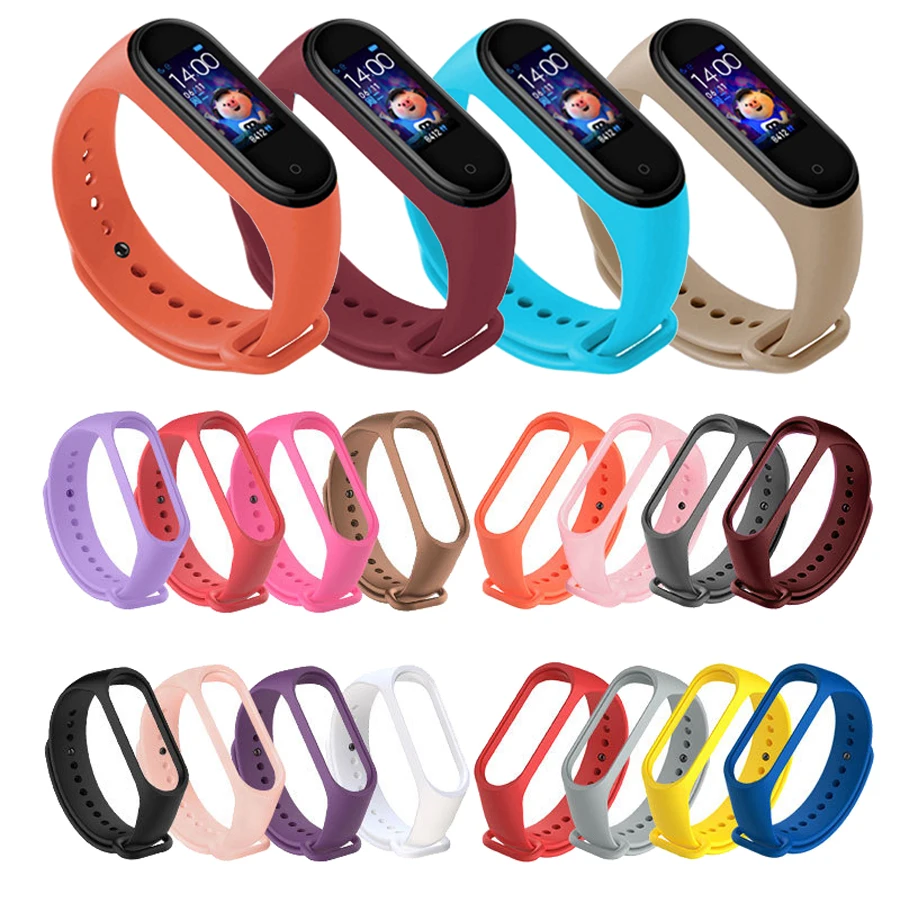 Мягкий ремешок-браслет для Xiaomi Mi Band 3 4 силиконовый ремешок MiBand наручный Miband |
